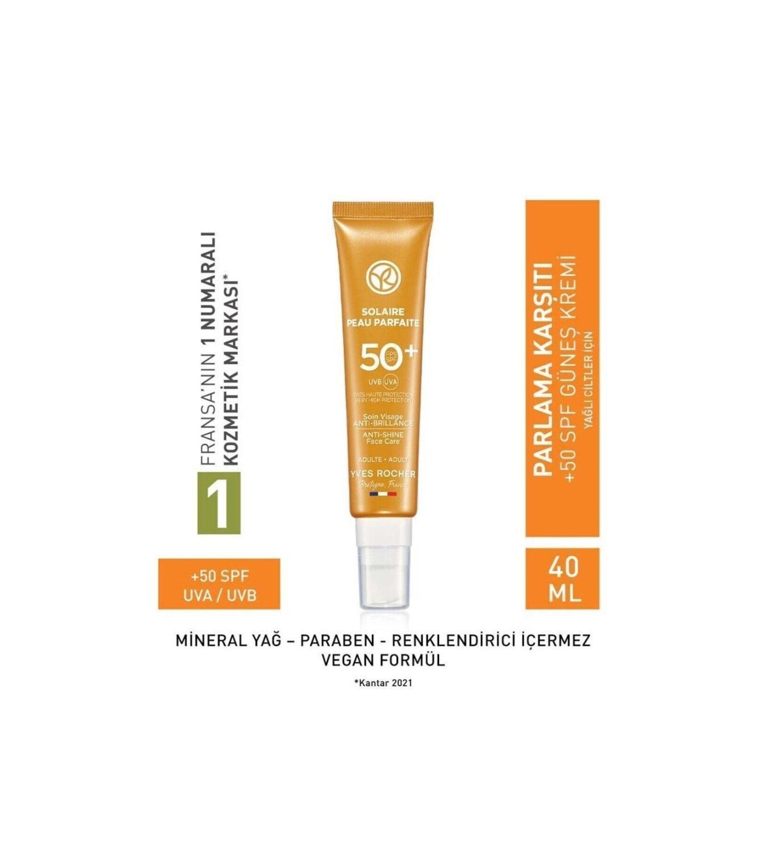 Yves Rocher Anti-Shine 50 Spf Face Cream - Ultra High Protection - For Oily Skin