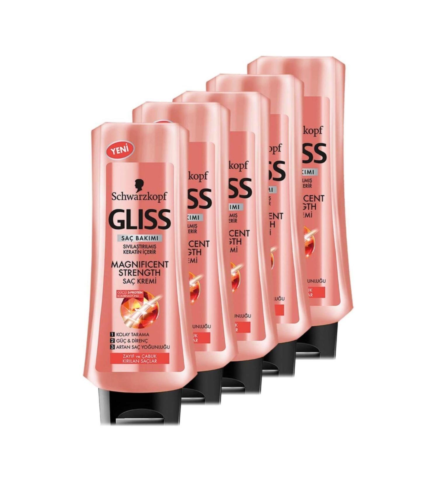 Gliss GL SS MAGNIFICENT STRENGTH HAIR LIGHTENING CONDITIONER - 360 ML X 5 PCS CHARMS1258