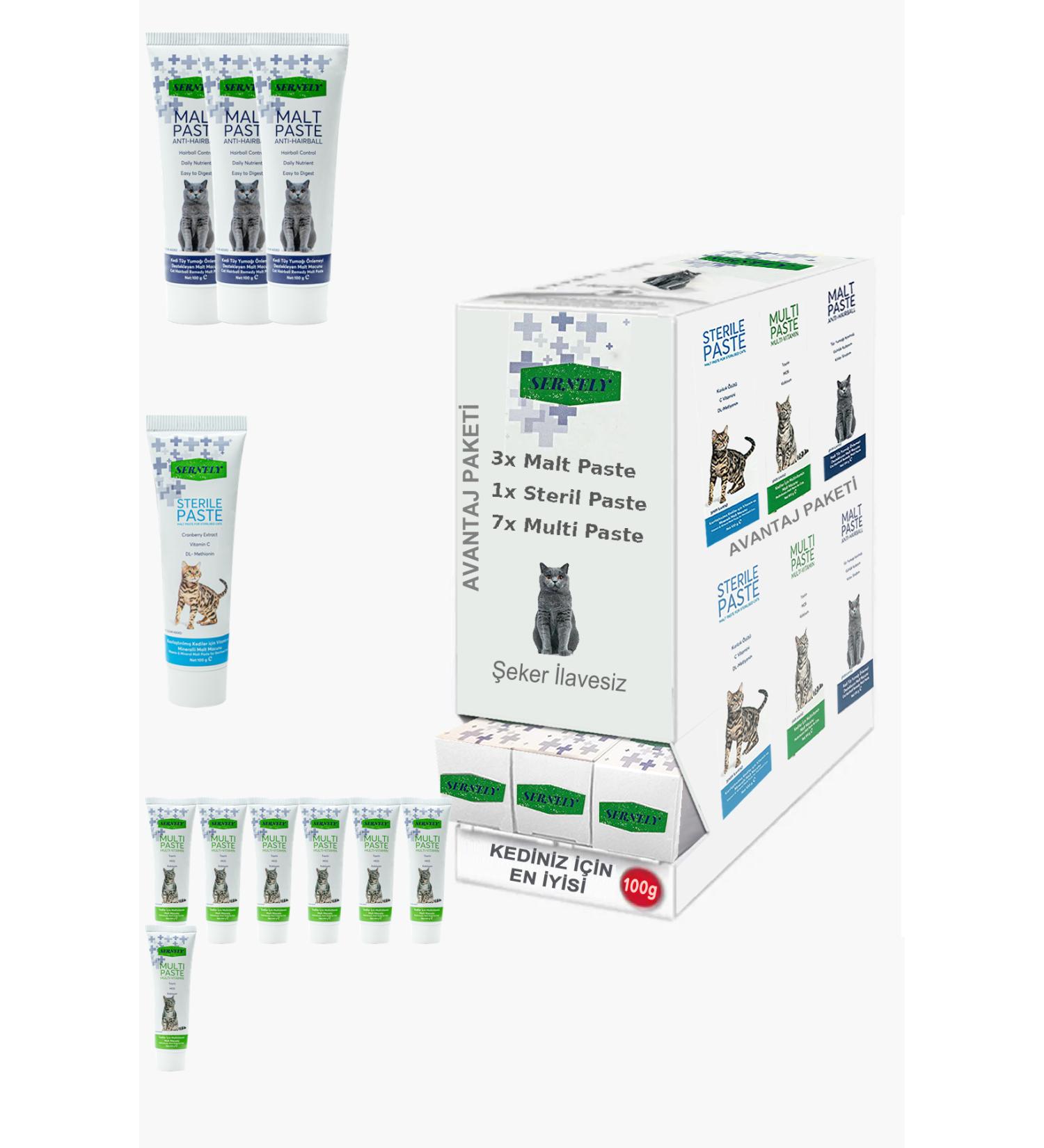 Sernely Cat Malt Advantageous Package (Multi Paste 7x100gr Malt Paste 3x100gr Sterile Paste 1x100gr)-1493