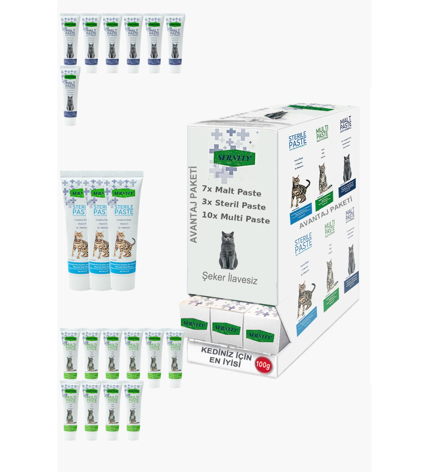 Sernely Cat Malt Advantageous Package (Multi Paste 10x100gr Malt Paste 7x100gr Sterile Paste 3x100gr)-878