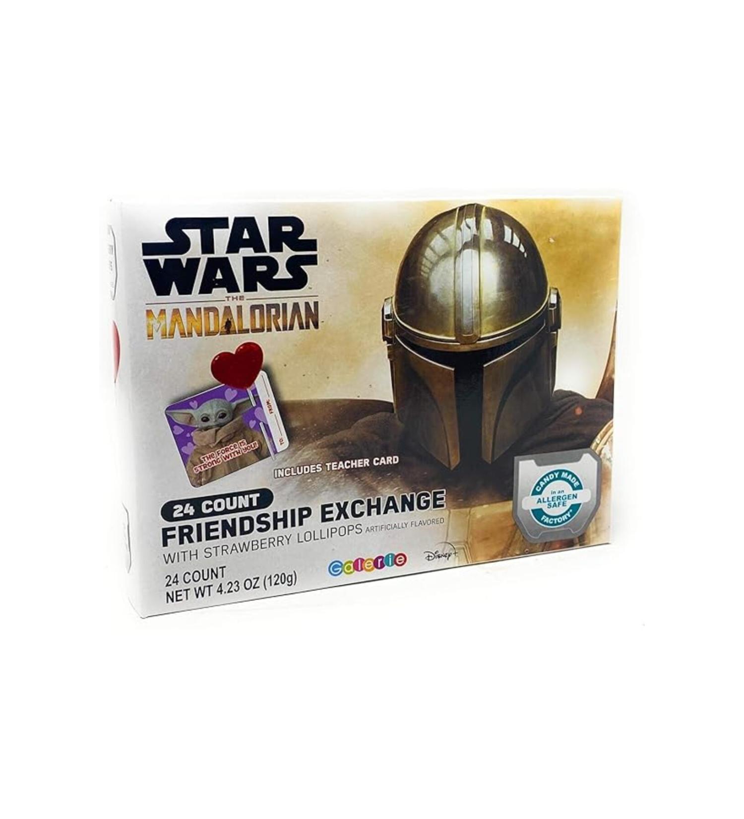 STARBURST Star Wars The Mandalorian 24 Count Friendship Exchange Whit Strawberry Lollopops 120 gr