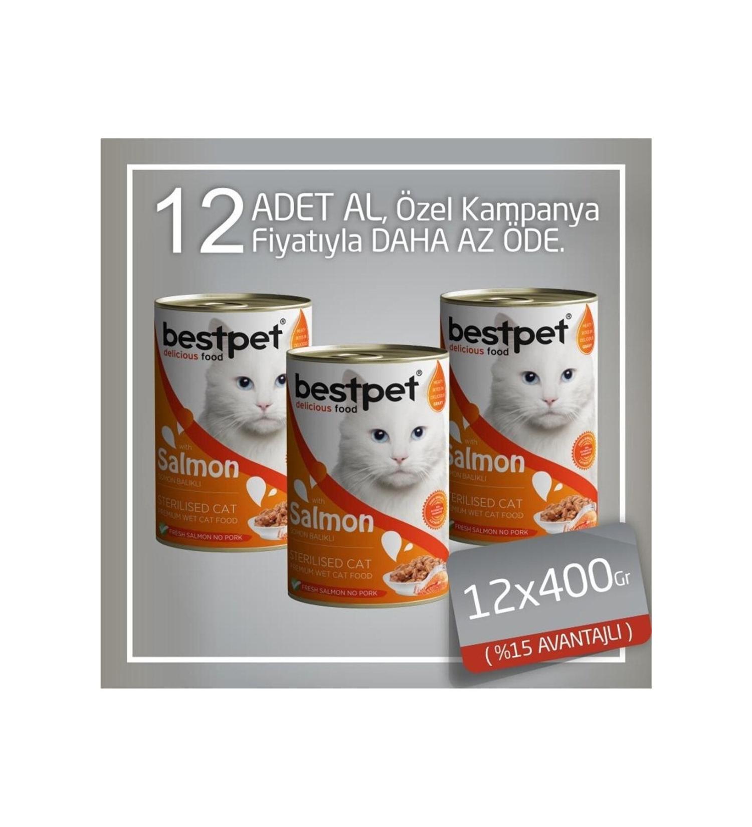 Enforsen Bestpet Sterilized Salmon Sterilized Cat Canned Food 12x400 Gr