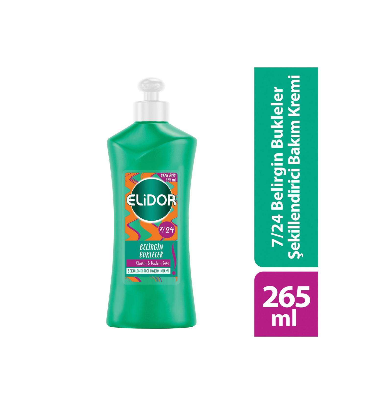 Elidor 7 24 Styling Hair Care Cream Definite Curls Elastin Almond Milk 265 ml - Buy Online on GoSupps.com