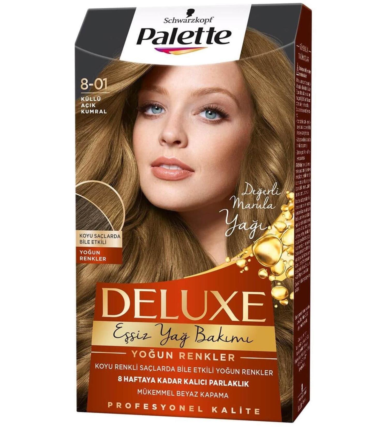 Palette -: LONG-LASTING DYE ASHY LIGHT AUBURN NO: 8-01 50 ML: LONG-LASTING DYE CHARMS858
