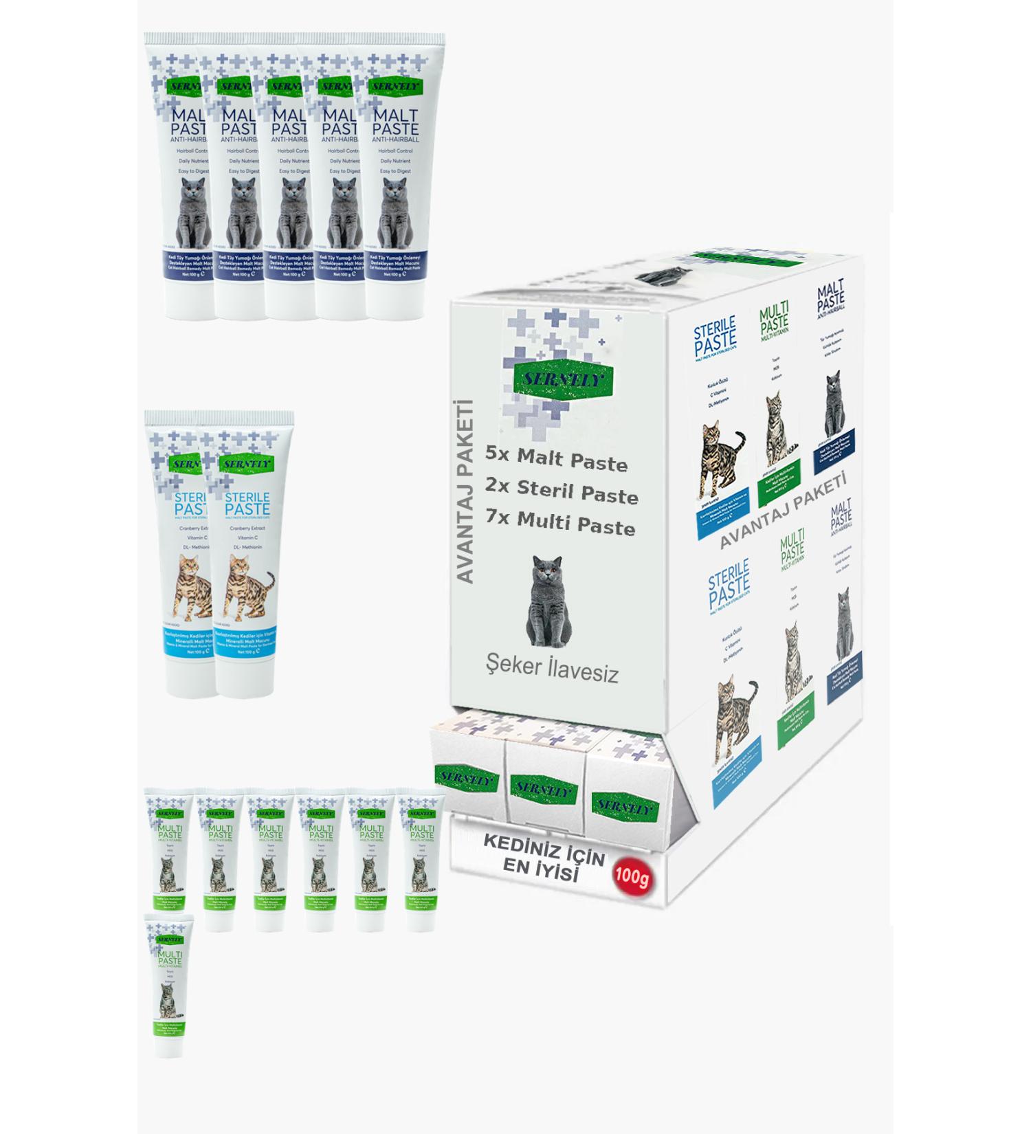 Sernely Cat Malt Advantageous Package (Multi Paste 7x100gr Malt Paste 5x100gr Sterile Paste 2x100gr)-1463