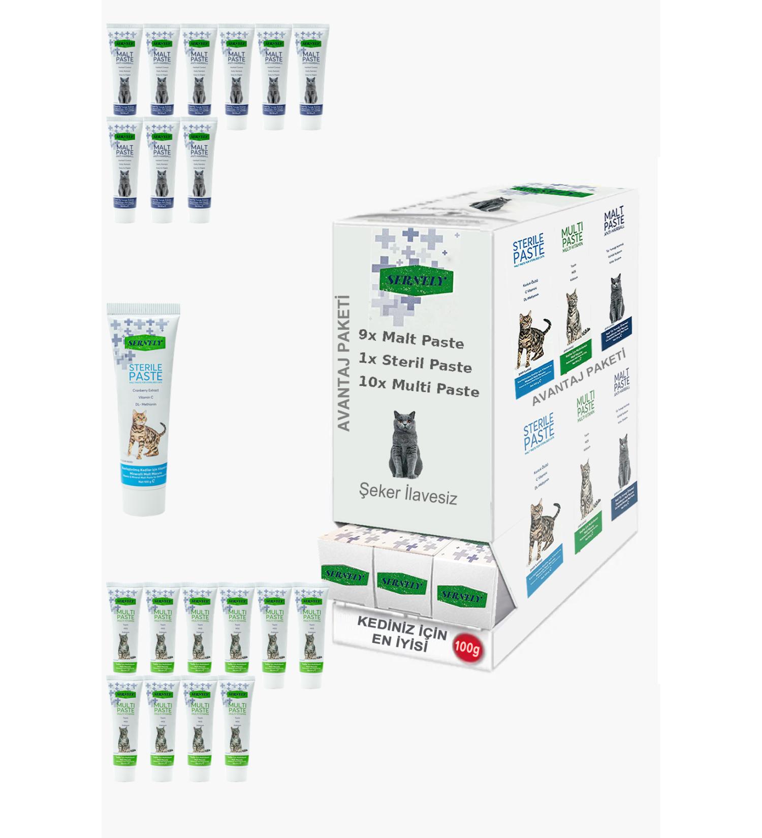 Sernely Cat Malt Advantageous Package (Multi Paste 10x100gr Malt Paste 9x100gr Sterile Paste 1x100gr)-980