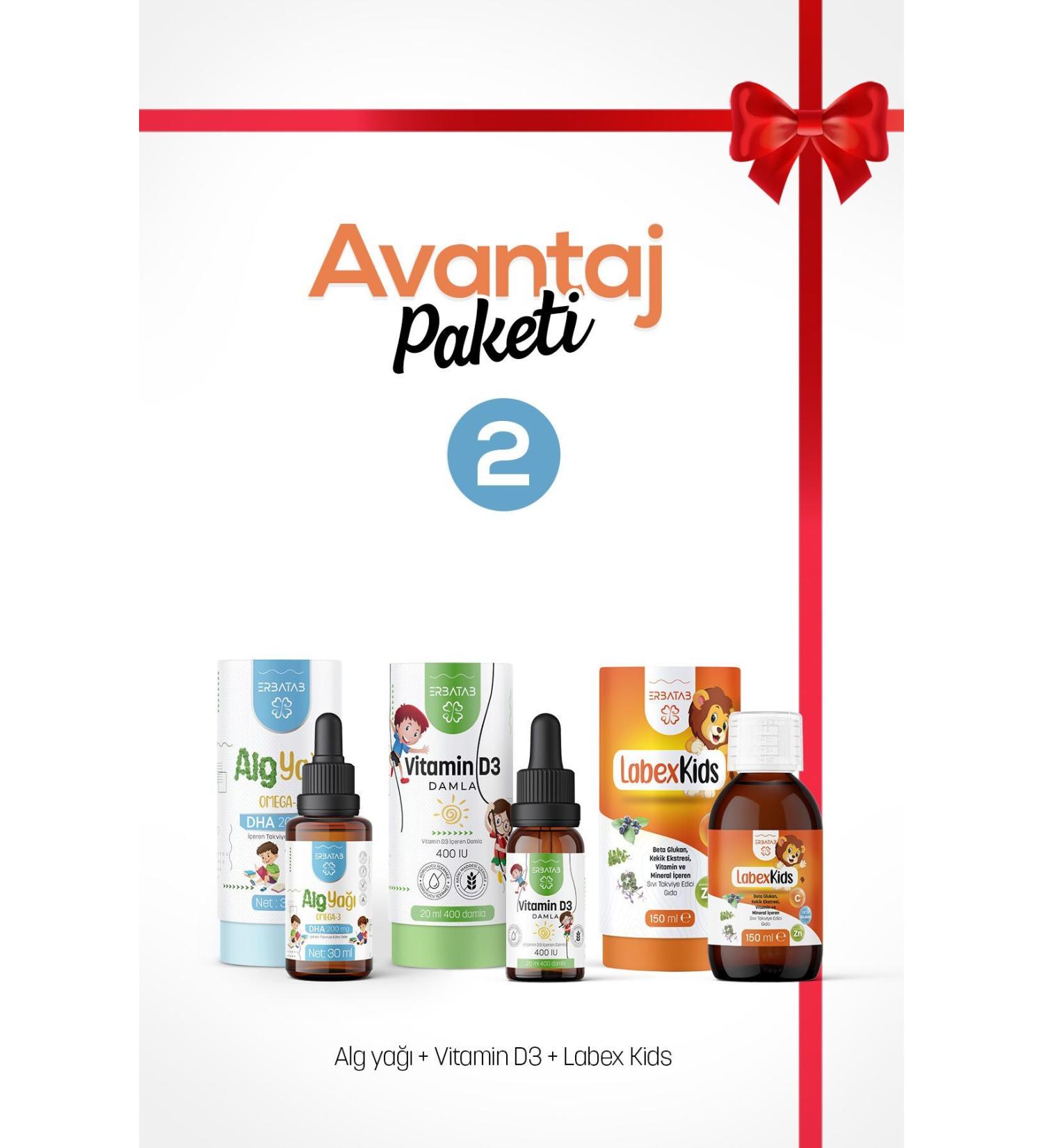Erbatab Advantage Package 2 (Labex Multivitamin D3 Kids Algae Oil Omega) - Buy Online on GoSupps.com