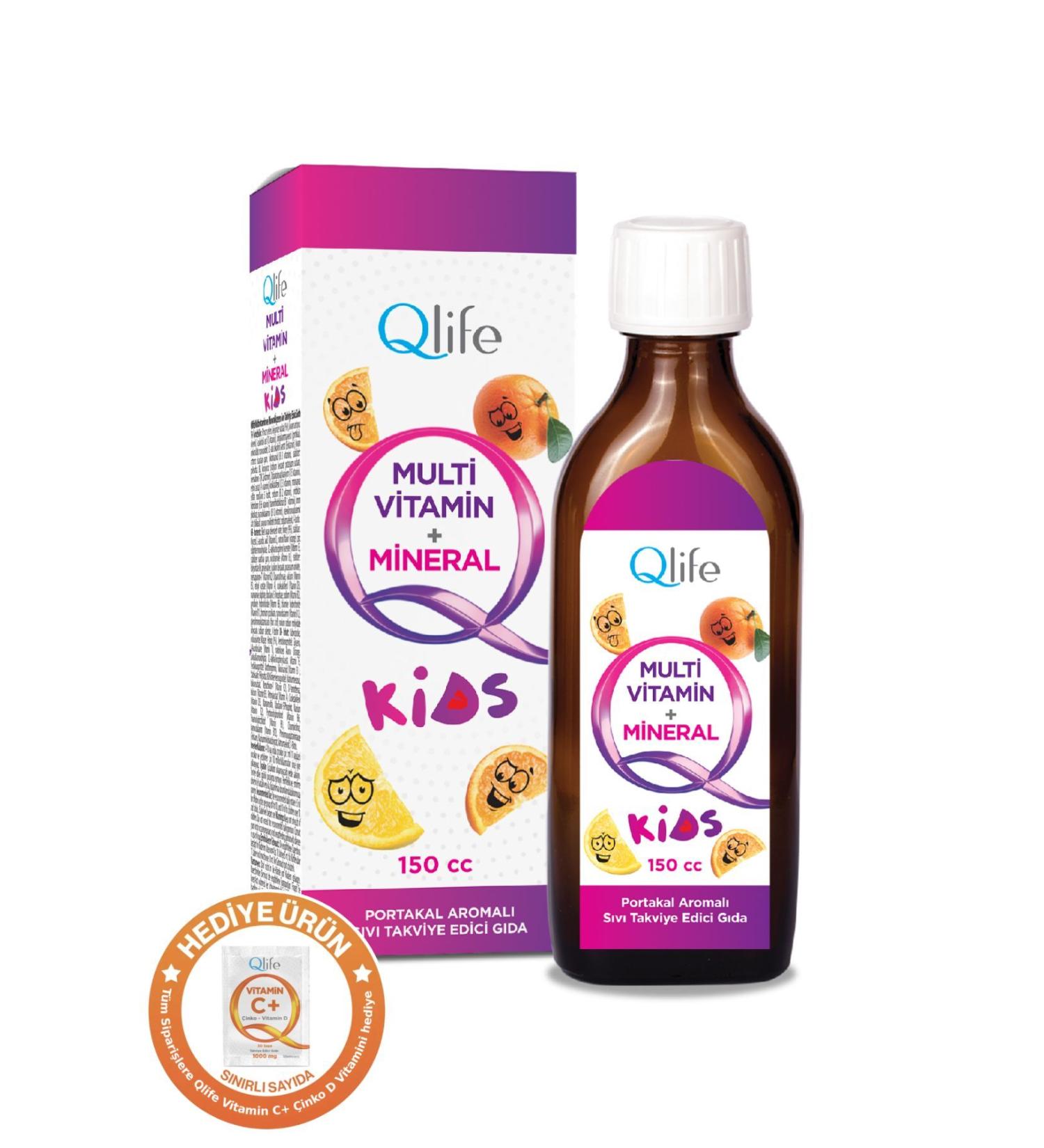 Qlife Multivitamin Mineral Kids Orange Flavored Syrup 150 ml - Buy Online on GoSupps.com