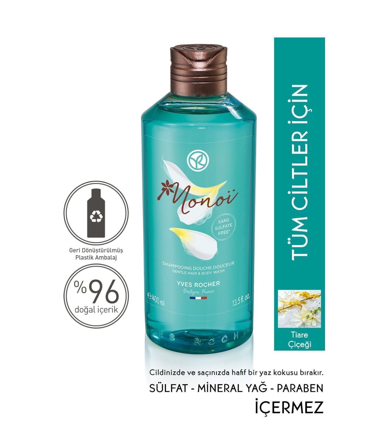 Yves Rocher Monoi Hair and Body Shampoo - 400 Ml