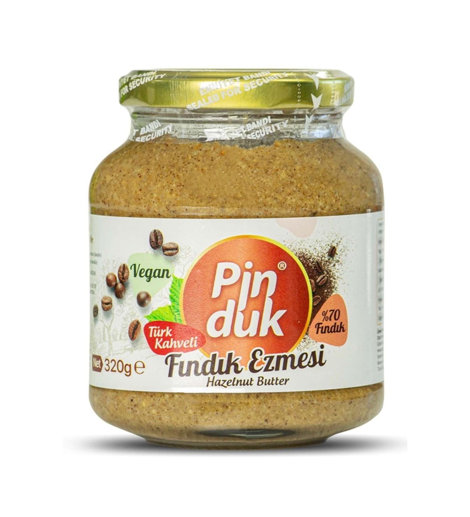 Pinduk Turkish Coffee Hazelnut Paste (p HAZELNUT) 320 gr - High Fiber and Protein - Vegan