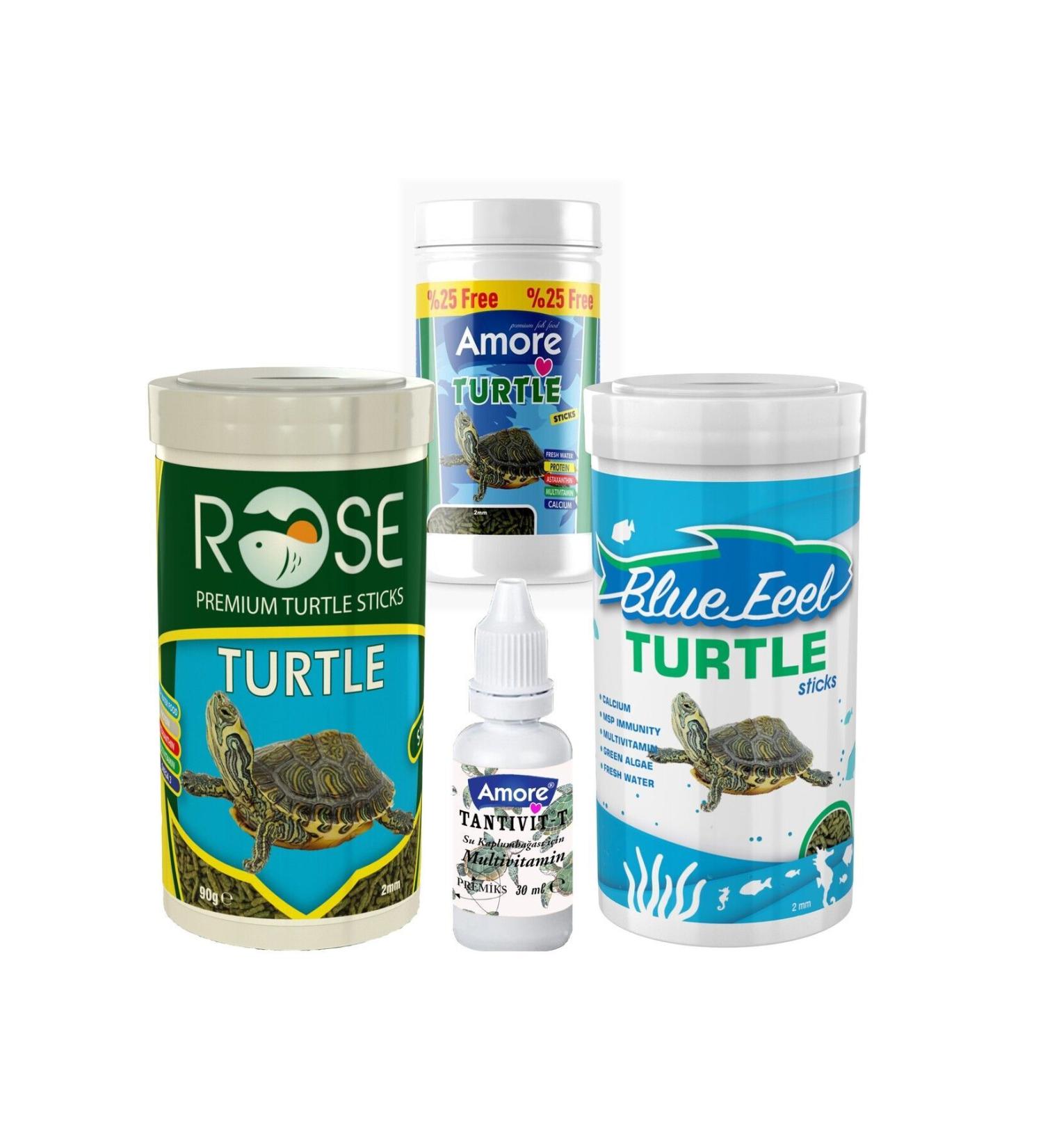 AMORE Turtle Food Sticks 125 ml Bluefeel 250 ml Rose 250ml Turtle Floating Food Multivitamin