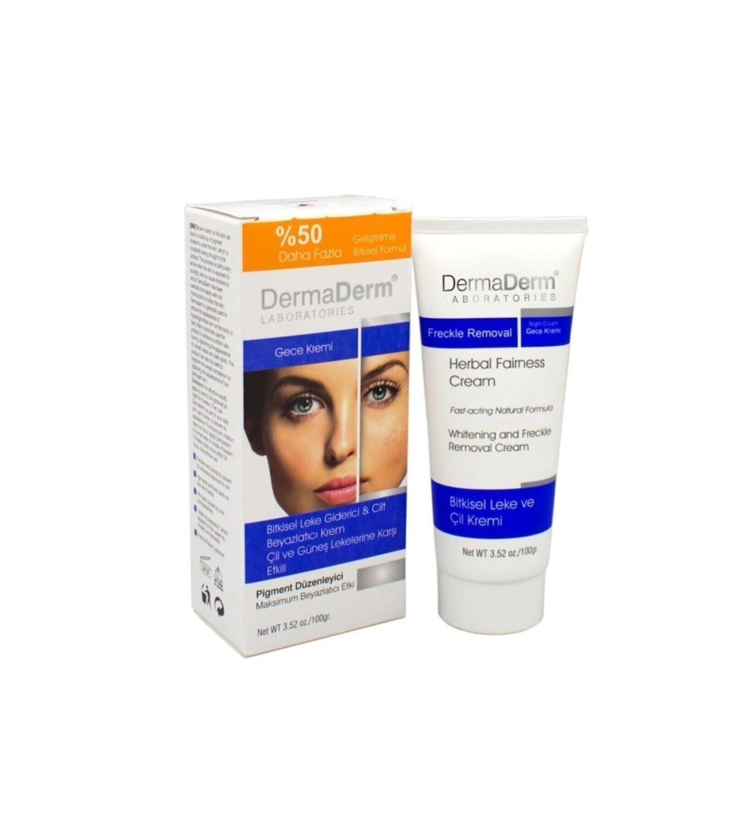 DermaDerm Natural Skin Face Whitening Night Cream 100gr - Buy Online on GoSupps.com