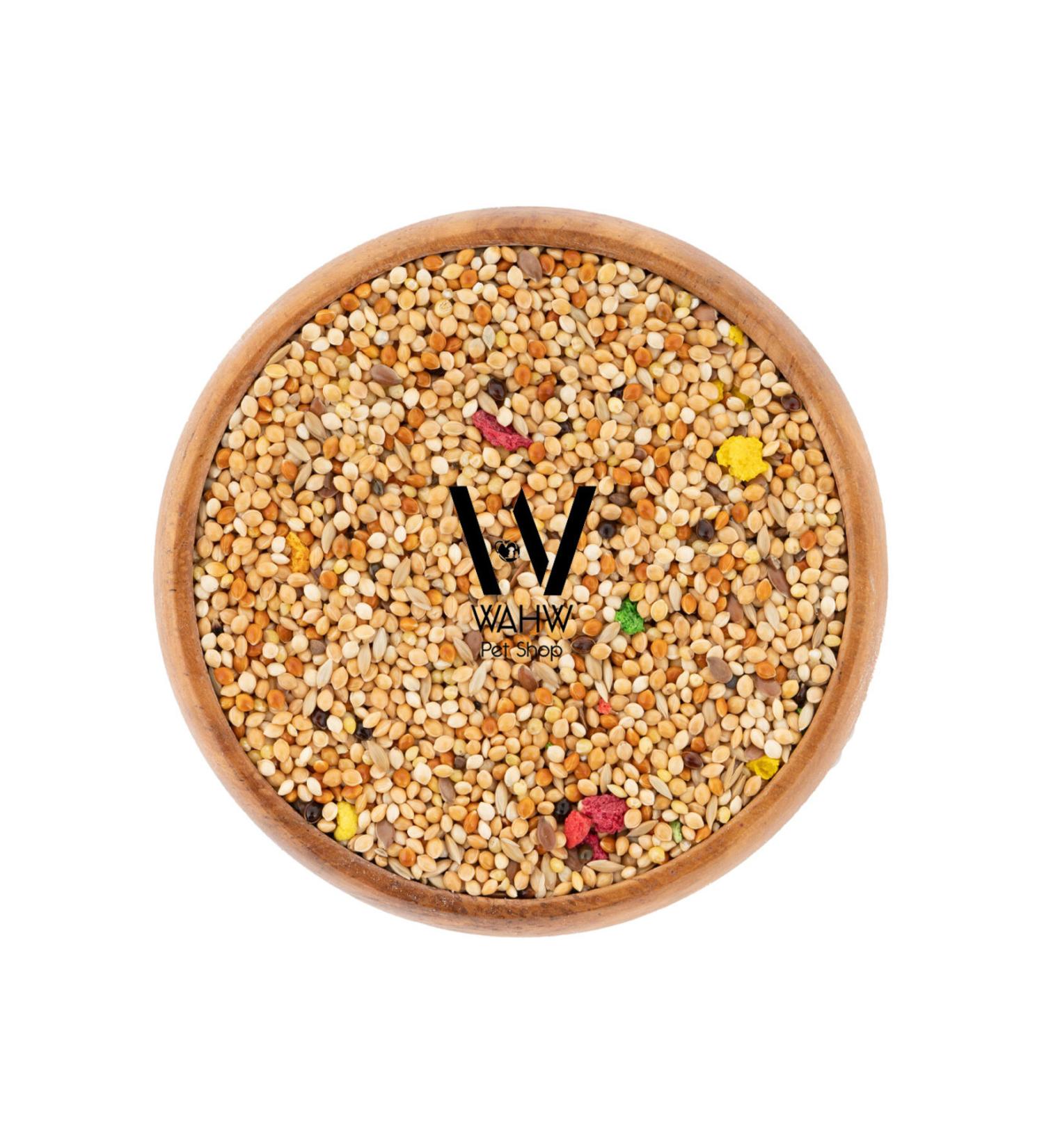 Wahw Pet Vitamin Budgie Food - 3 KG Yellow White Red Millet Safflower Safflower Flax Oats