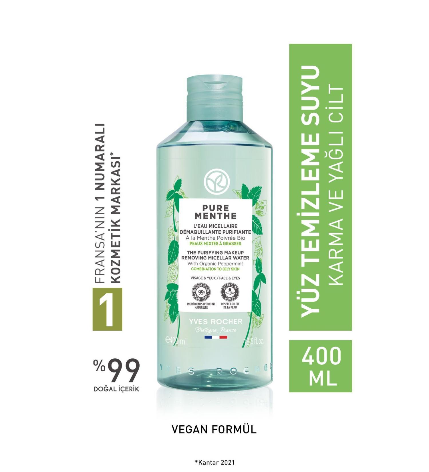Yves Rocher Pure Menthe Prebiotic Micellar Water for Oily and Combination Skin - 400 ml - Buy Online on GoSupps.com