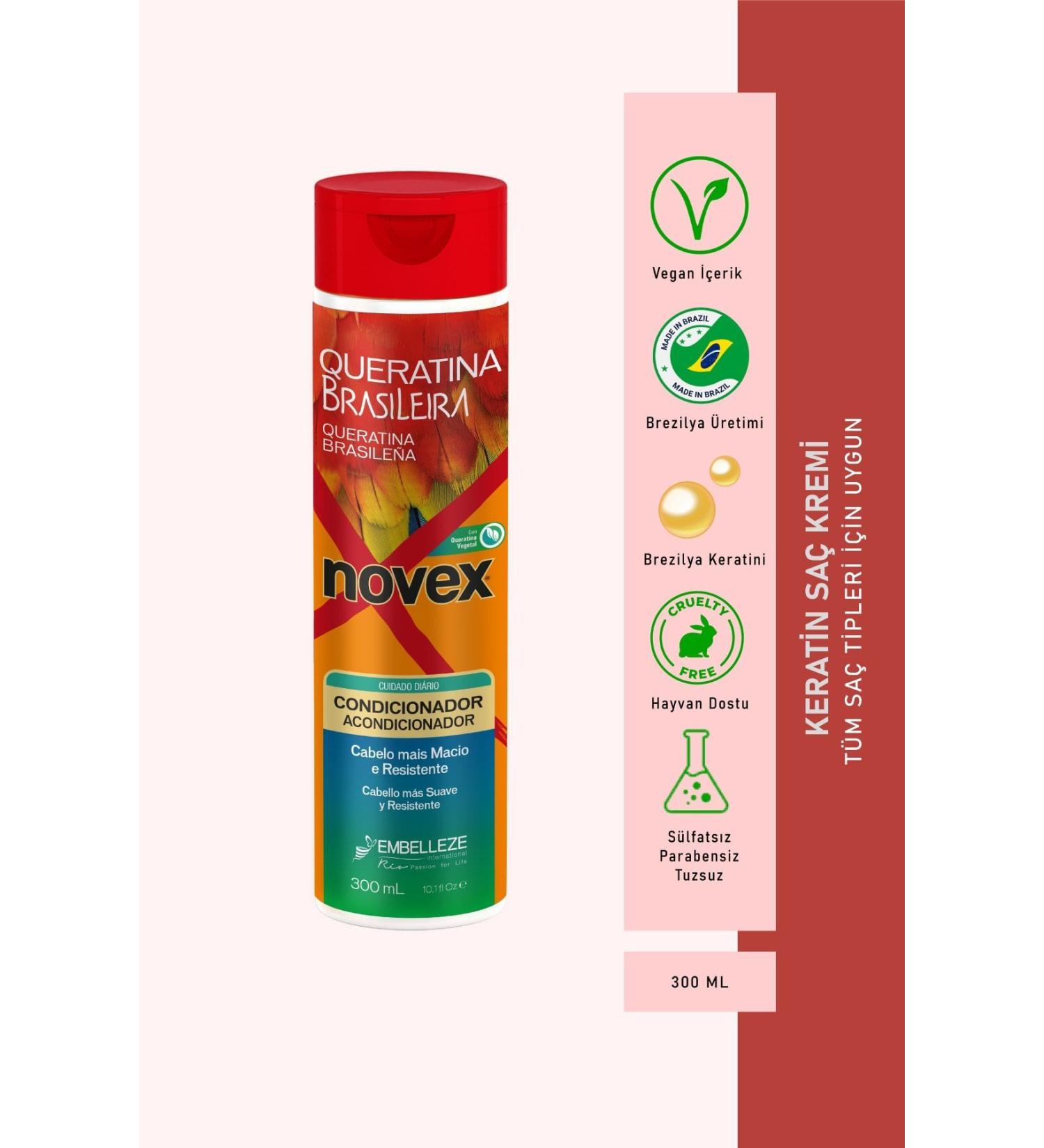 NOVEX Brazilian Keratin - Conditioner for Dry and Damaged Hair 300ml - Buy Online on GoSupps.com