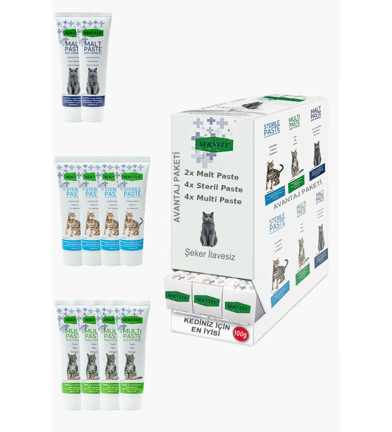 Sernely Cat Vitamin Advantage Package (Sterile Paste 4x100gr Multi Paste 4x100gr Malt Paste 2x100gr)-1676