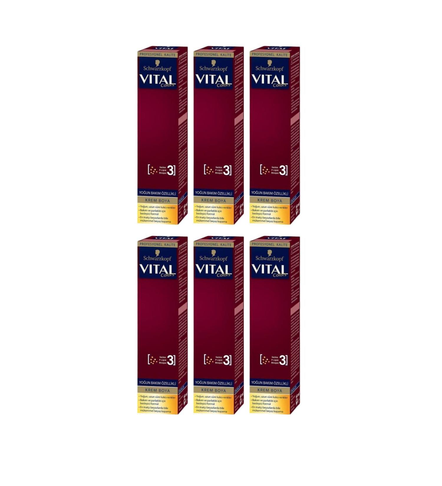 Vital Colors Cream Tube Hair Dye 5-68 DARK BRONZE BROWN 60 ml X 6 pcs - Buy Online on GoSupps.com