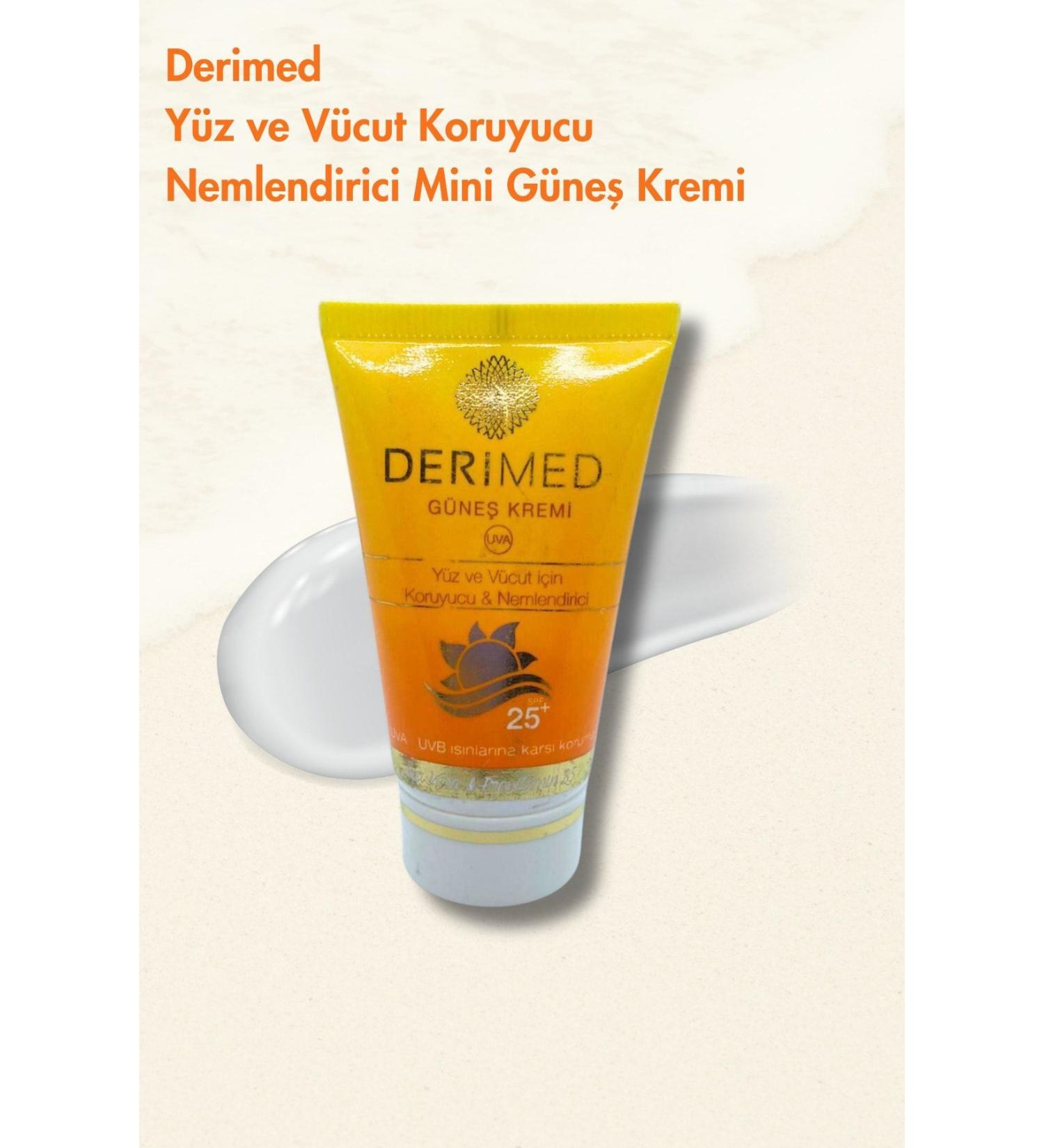 Derimed Uva & Uvb Protection Spf25 Aloe Vera Face and Body Travel Bag Size Sun Cream