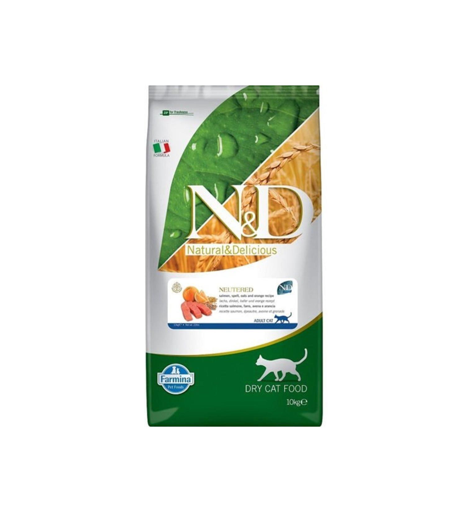 N & D Low Grain Salmon Sterilized Adult Cat Food 10 Kg