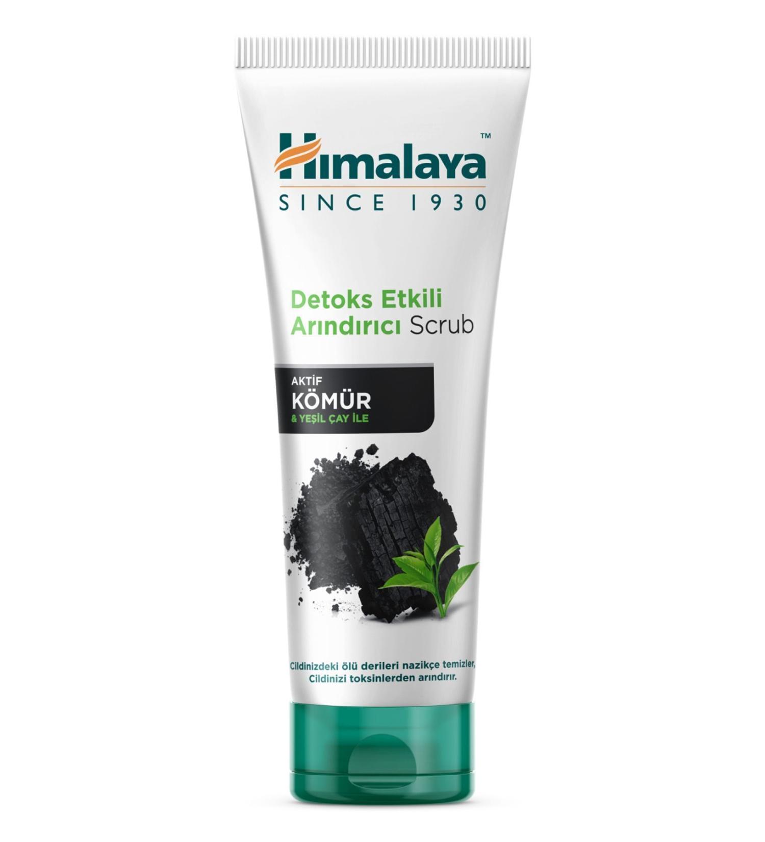 Himalaya Since 1930 Detoxifying Purifying Facial Cleanser Scrub Activated Charcoal Green Tea Paraben Free All Skin Types 75ml - Buy Online on GoSupps.com