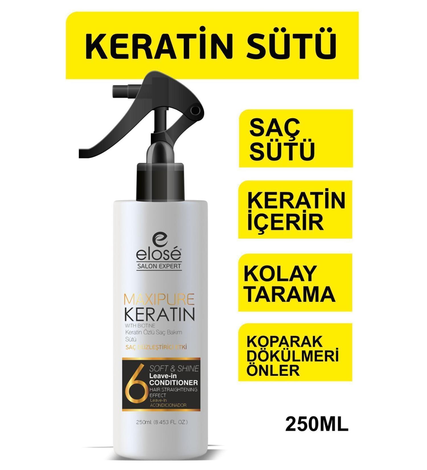 Elose Keratin Biotin Hair Care Milk Effective Against Split Ends 250 Ml.