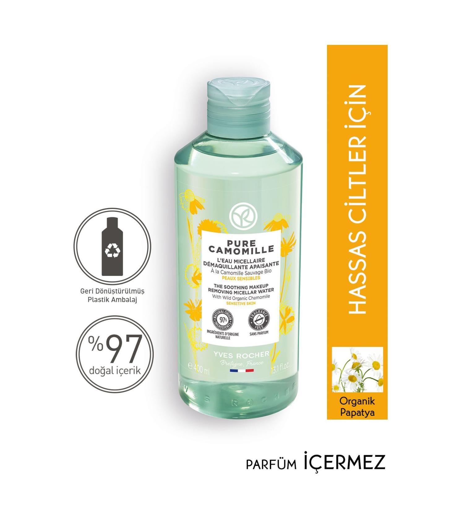 Yves Rocher Pure Camomile Soothing Micellar Water for Sensitive Skin - 400 ml