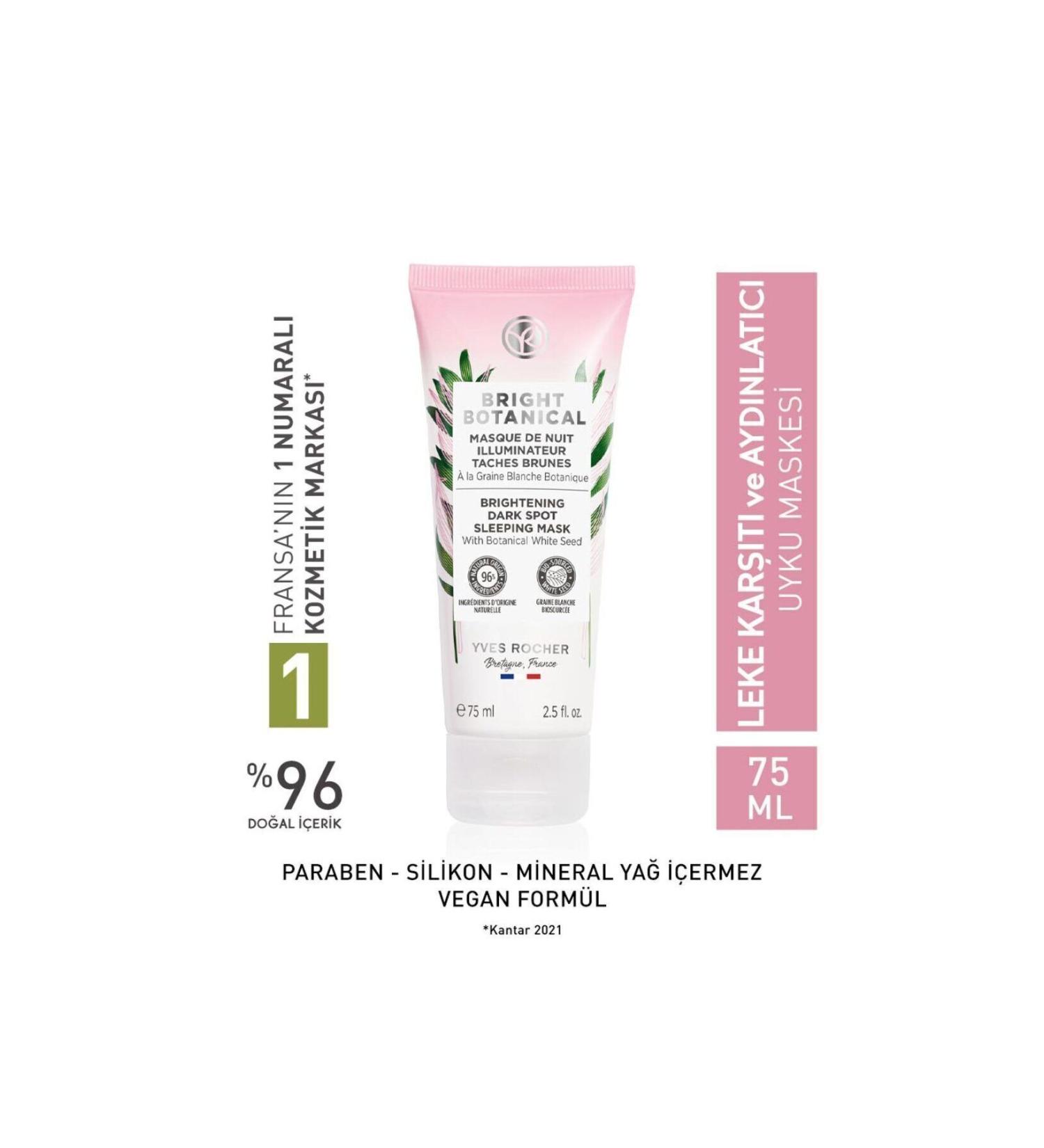 Yves Rocher Sleeping Mask - Anti-Stain and Anti-Wrinkle Herbal Complex Care / Bright Botanical 75 ml - Buy Online on GoSupps.com