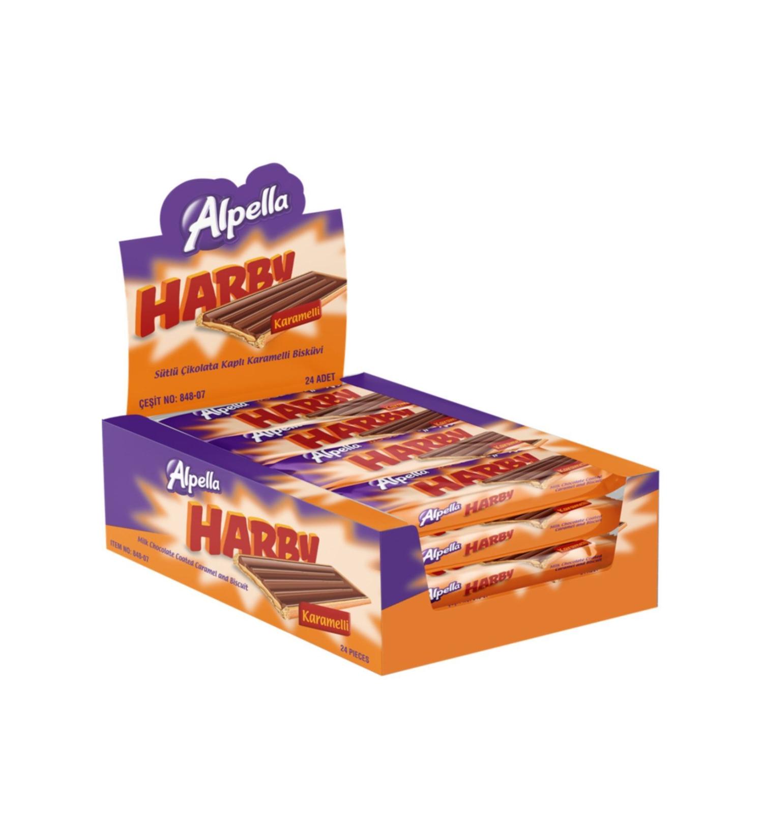 Harby Caramel Coated Biscuits 25 gr 24 Pieces