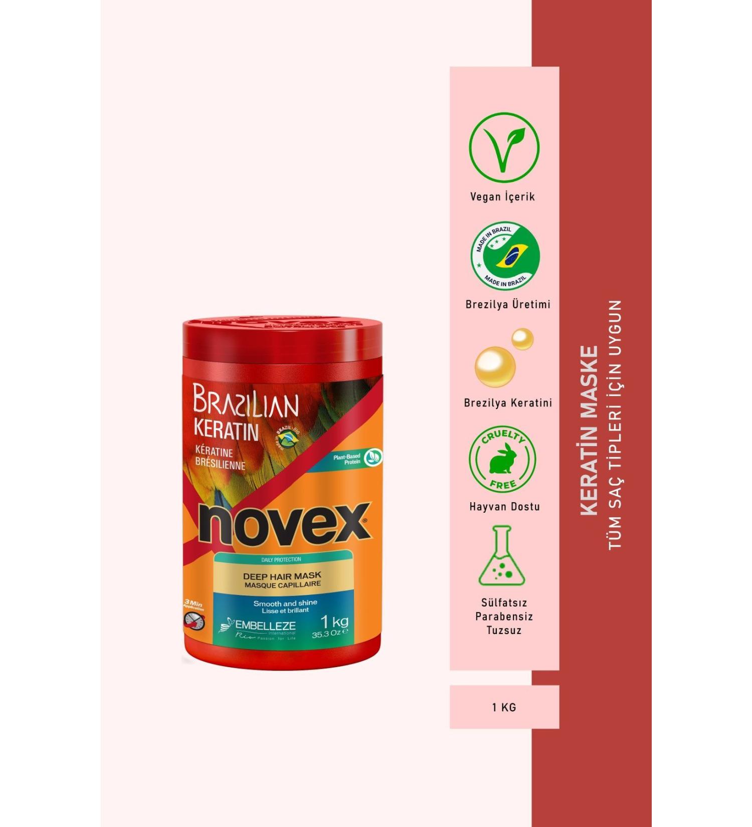 NOVEX Brazilian Keratin - Hair Mask for Dry and Damaged Hair 1kg - Buy Online on GoSupps.com