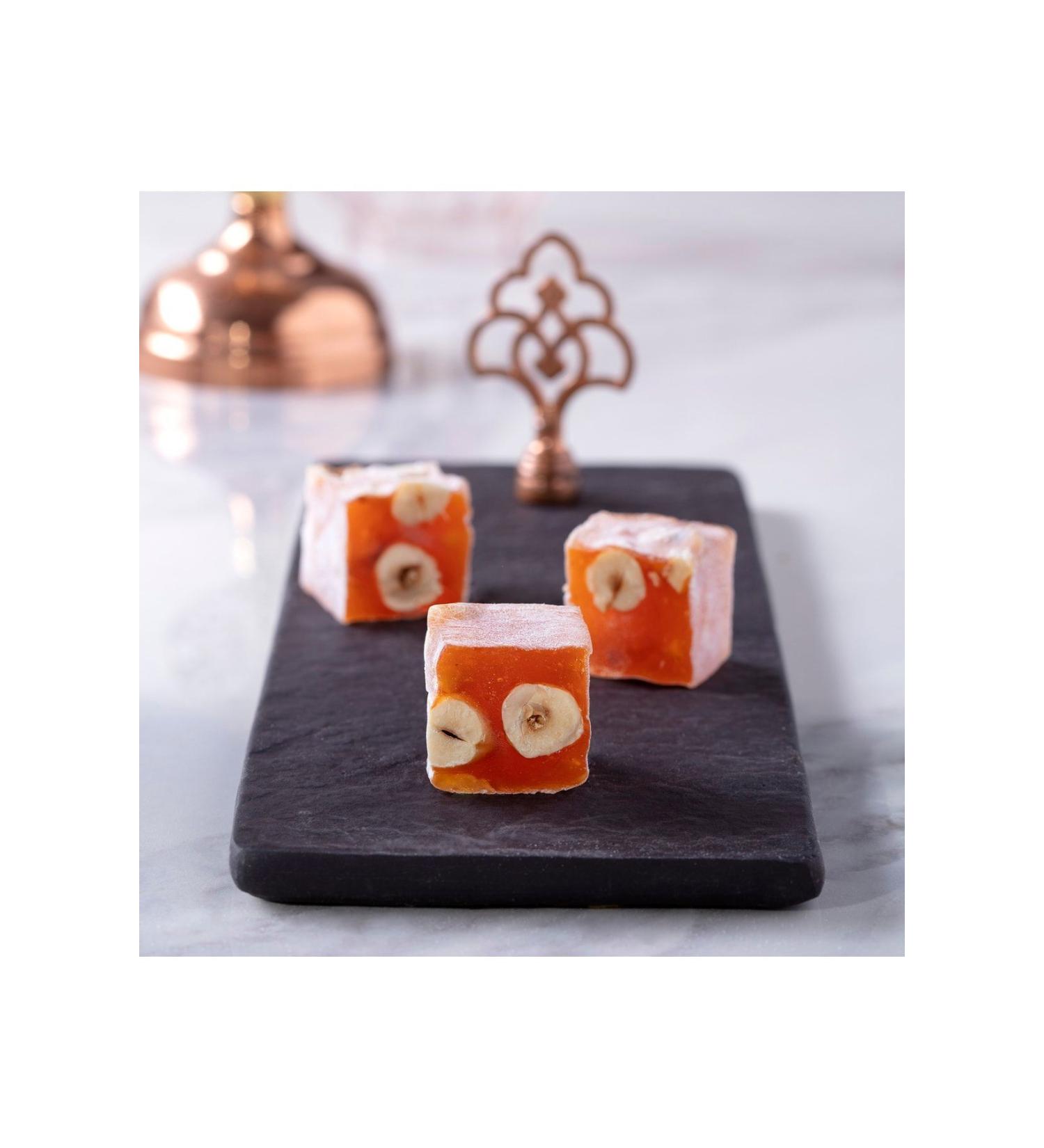 ekerci Cafer Erol Orange Flavored Hazelnut Wick Turkish Delight (500 Grams)