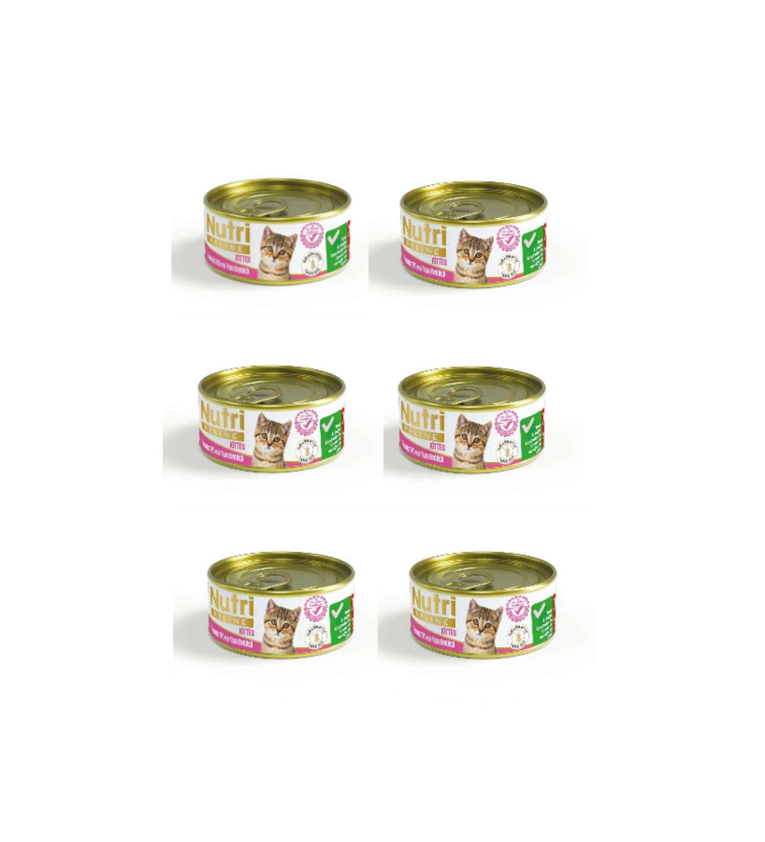 Nutri Feline 6-Piece Chicken and Tuna 85 gr Kitten Cat Food