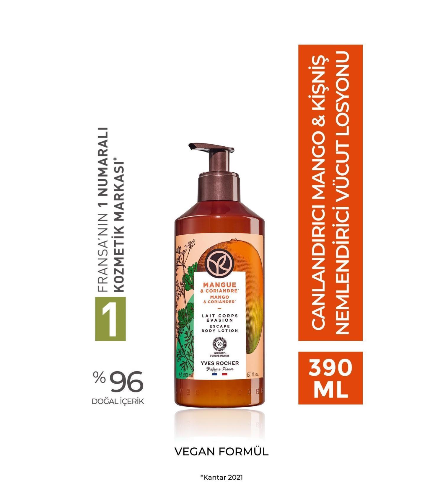 Yves Rocher Moisturising Body Lotion - Refreshing Mango Coriander - 390ml - Buy Online on GoSupps.com