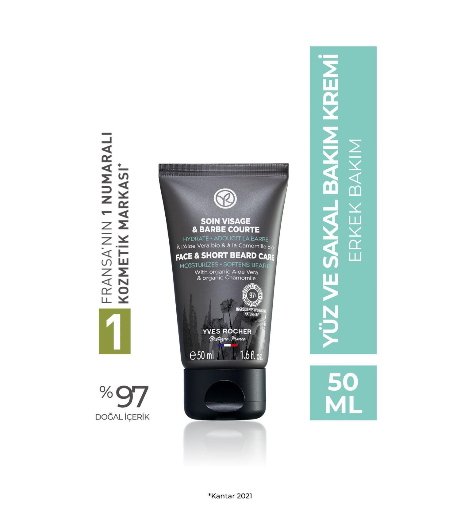 Yves Rocher Moisturizing and Relaxing Face and Beard Care Cream - 50 Ml - Buy Online on GoSupps.com