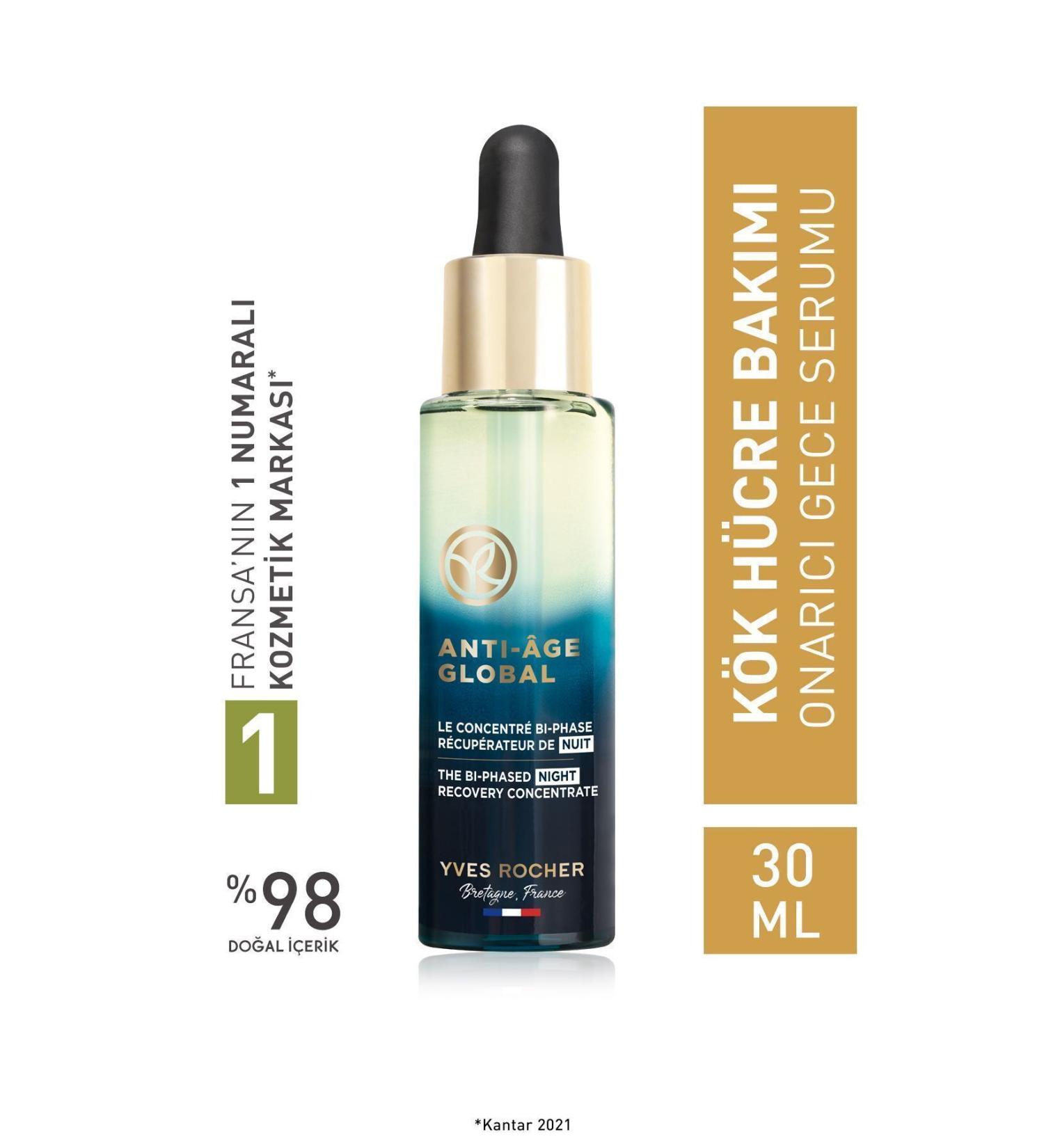 Yves Rocher Anti-Aging Herbal Stem Cell Care Anti-age Global - Niacinamide & Hyaluronic Acid - Night Serum - Buy Online on GoSupps.com