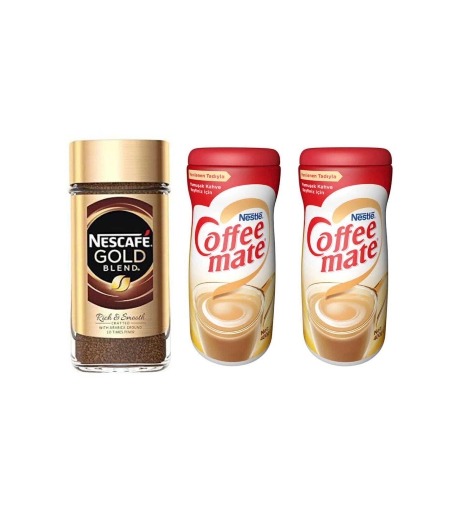 Nescafe Advantageous Package 200 Gr Glass Jar Gold And 2 Li Nestle Coffee Mate 400 Gr * 2