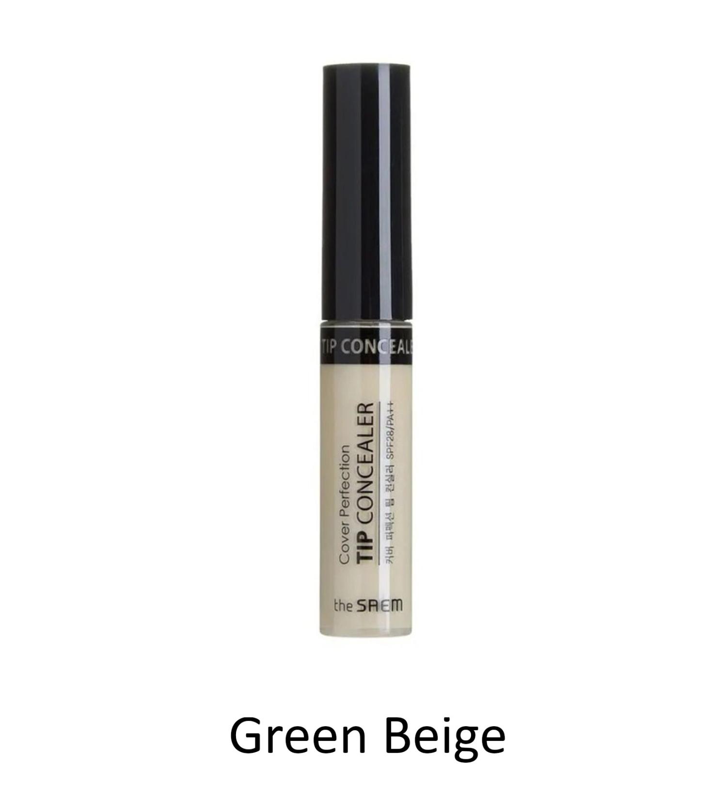 The Saem Long-Lasting Liquid Concealer Cover Perfection Tip Concealer- Green Beige - Buy Online on GoSupps.com