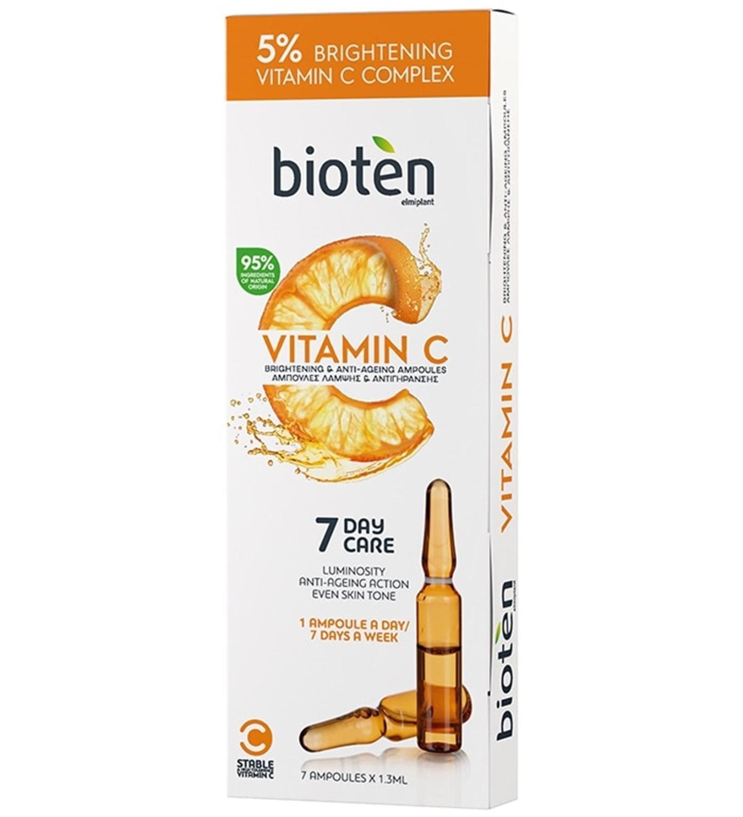 Bioten Vitamin C Brightening & Anti-Aging Ampoules 7 Day Care - Buy Online on GoSupps.com