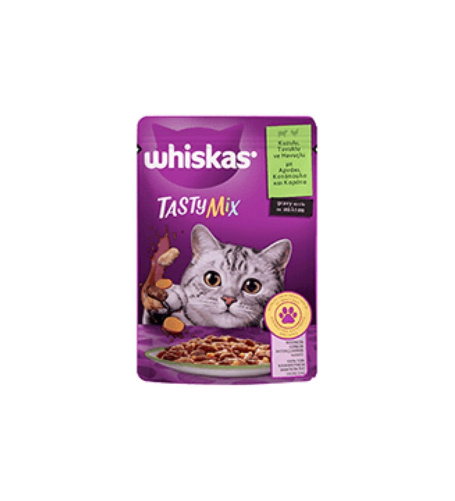 Whiskas WH SKAS 85 GR POUCH TASTYMIX LAMB & CHICKEN & CARROT 28 PACKS