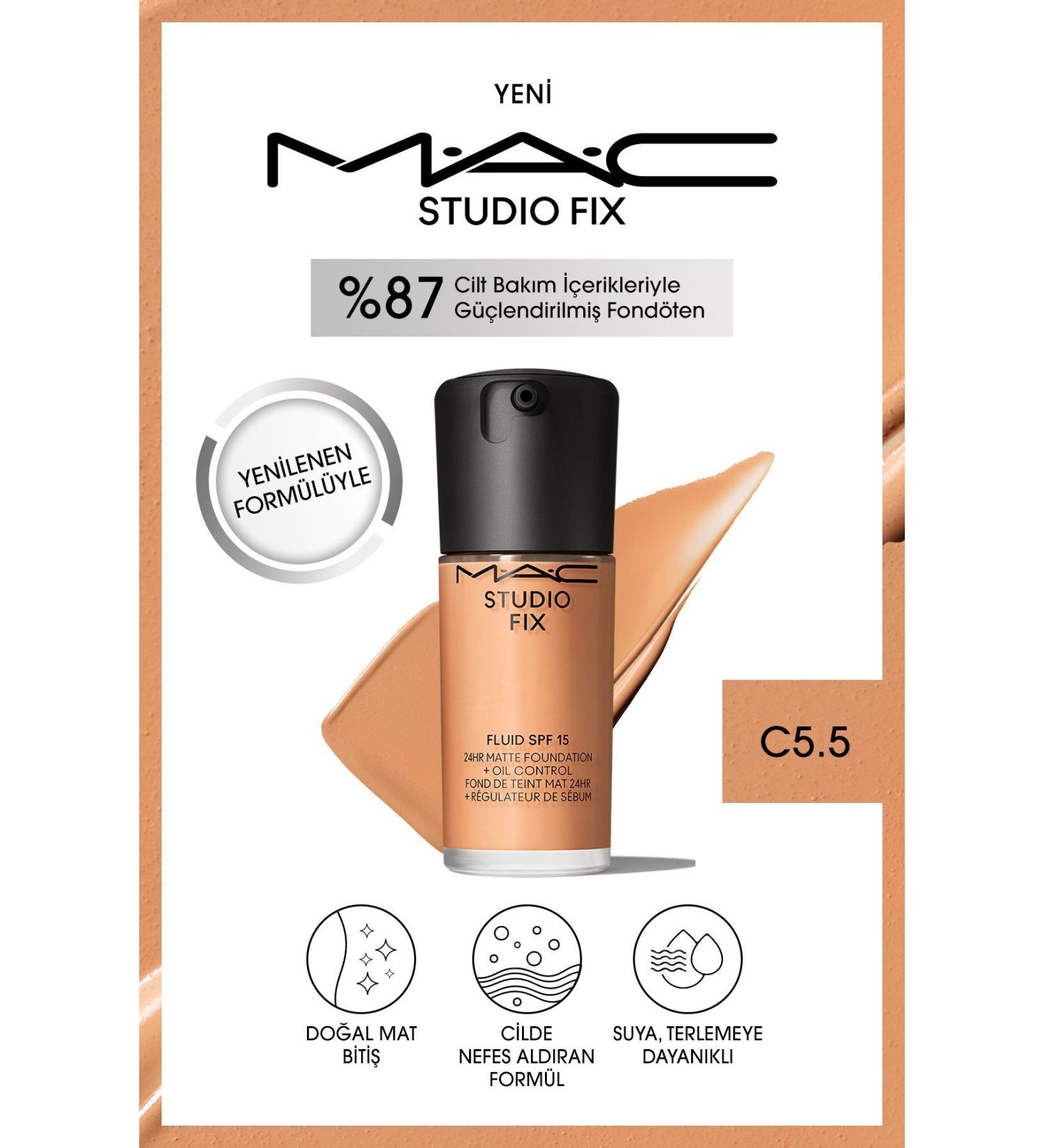 Mac STUDIO FIX FLUID SPF 15 MATTE FOUNDATION-C5.5 30 ML DEMBA5781