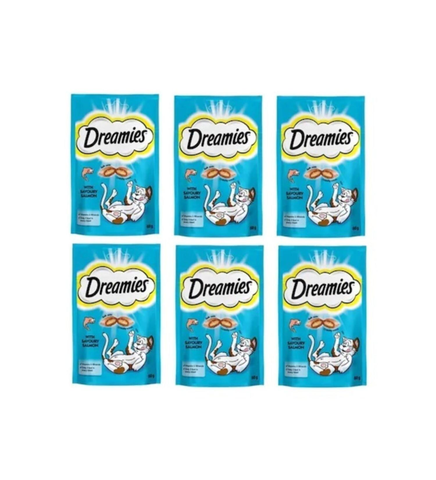 Dreamies Cat Reward Wet Food Salmon 6 Pieces X 60 Grams