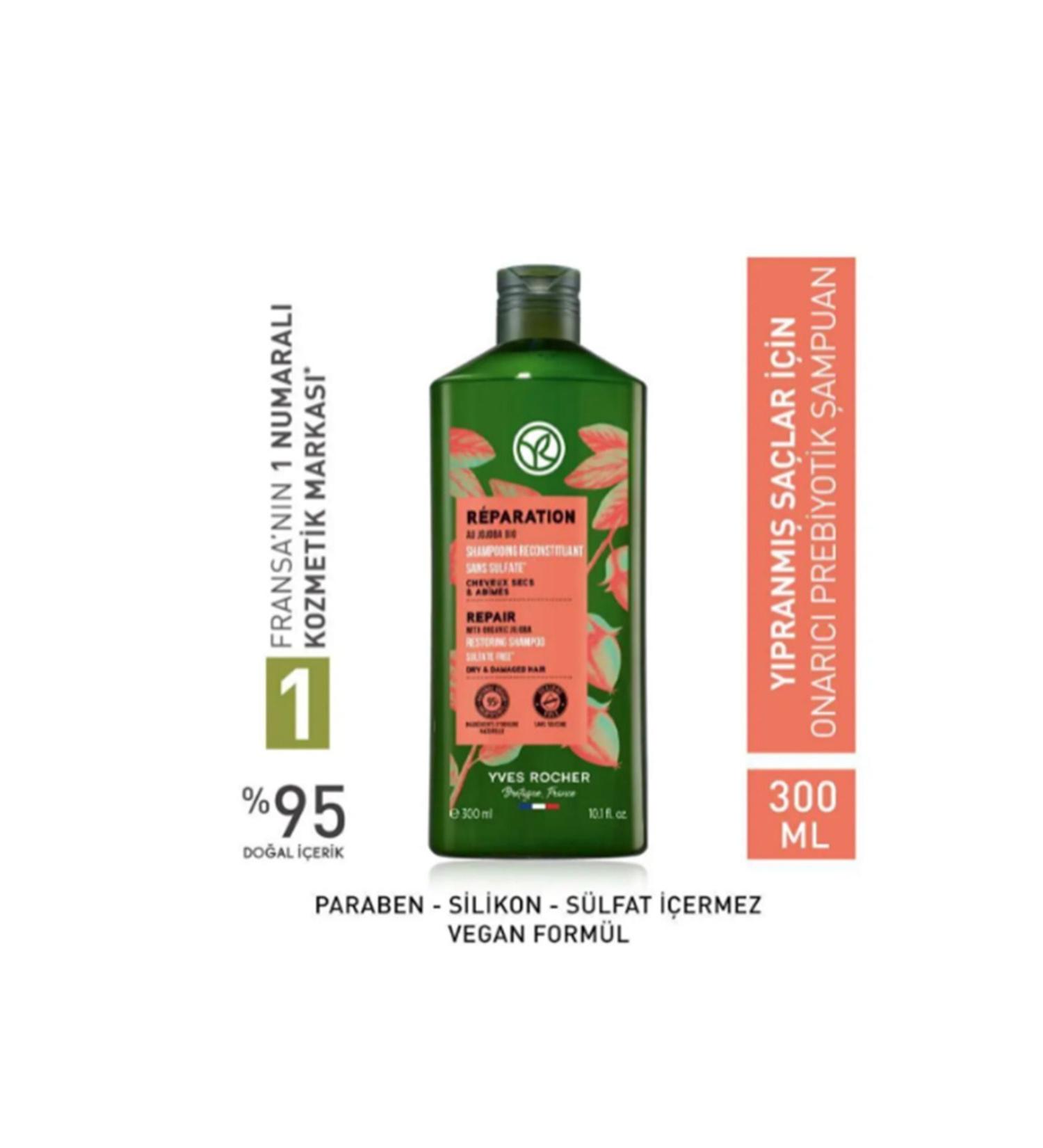 Yves Rocher Repair Prebiotic Shampoo - Damaged Hair / Reparation 300ml - Buy Online on GoSupps.com