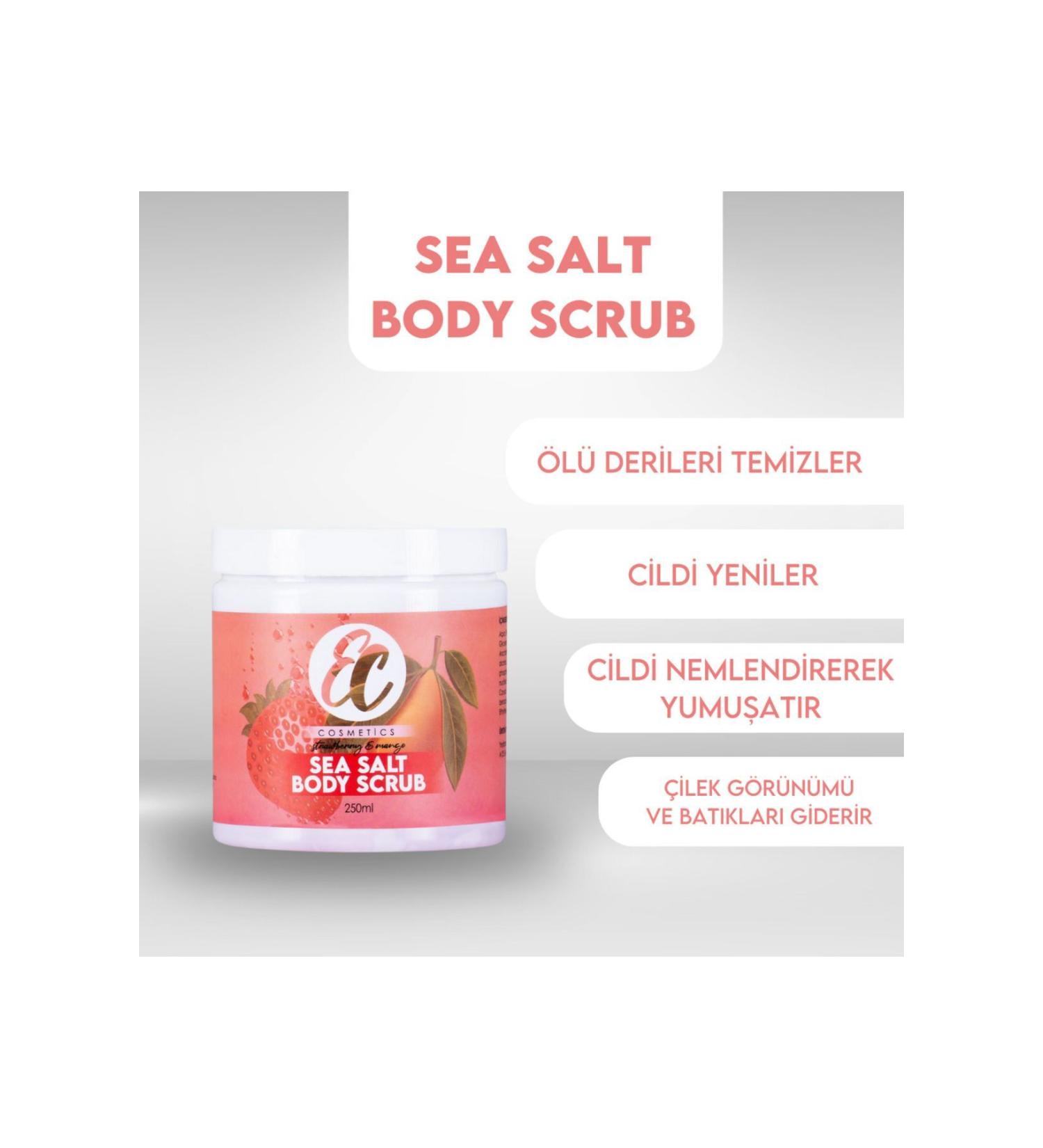 EC Cosmetics Body Scrub Anti-Stain and Ingrown Body Peeling | Nourishing Moisturizing | Strawberry & Mango 250 ml - Buy Online on GoSupps.com