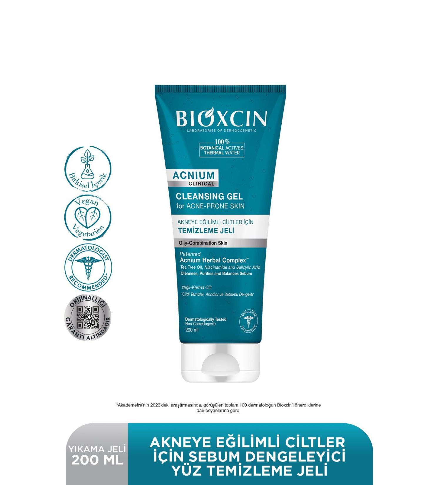 Bioxcin Acnium Sebum Balancing Face Wash Gel 200 ml - Buy Online on GoSupps.com