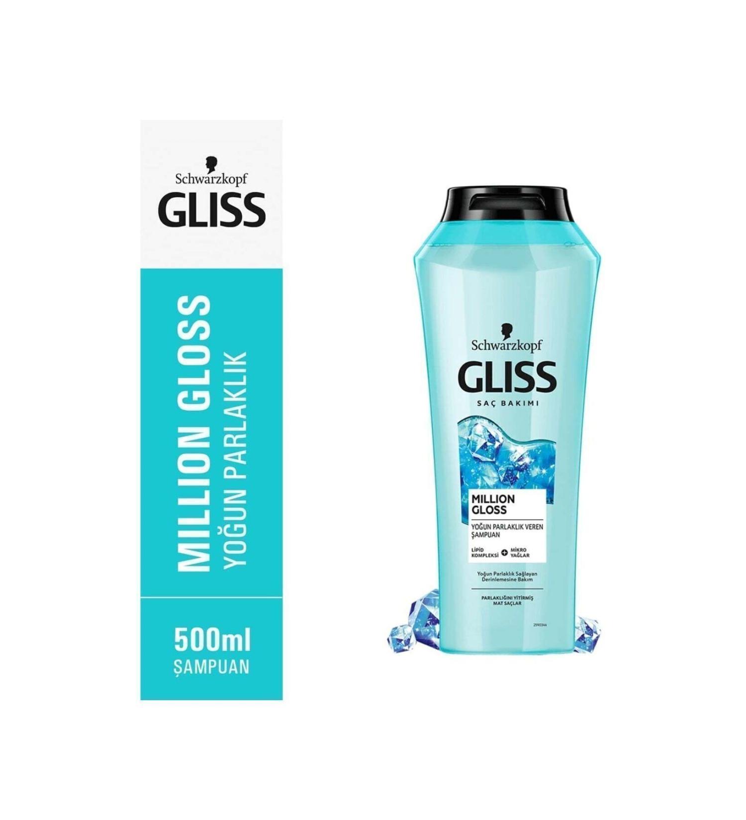 Gliss Million Gloss Intense Shine Shampoo - With Lipid Complex and Micro Oils 500 ml