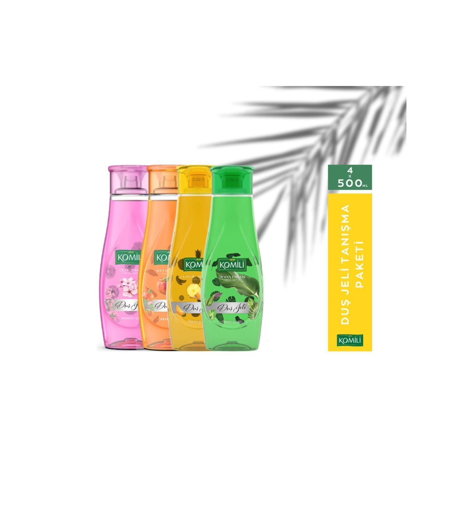 Komili Shower Gel Introduction Package 4X500 ML PEACH FOREST FLOWER EXOTIC