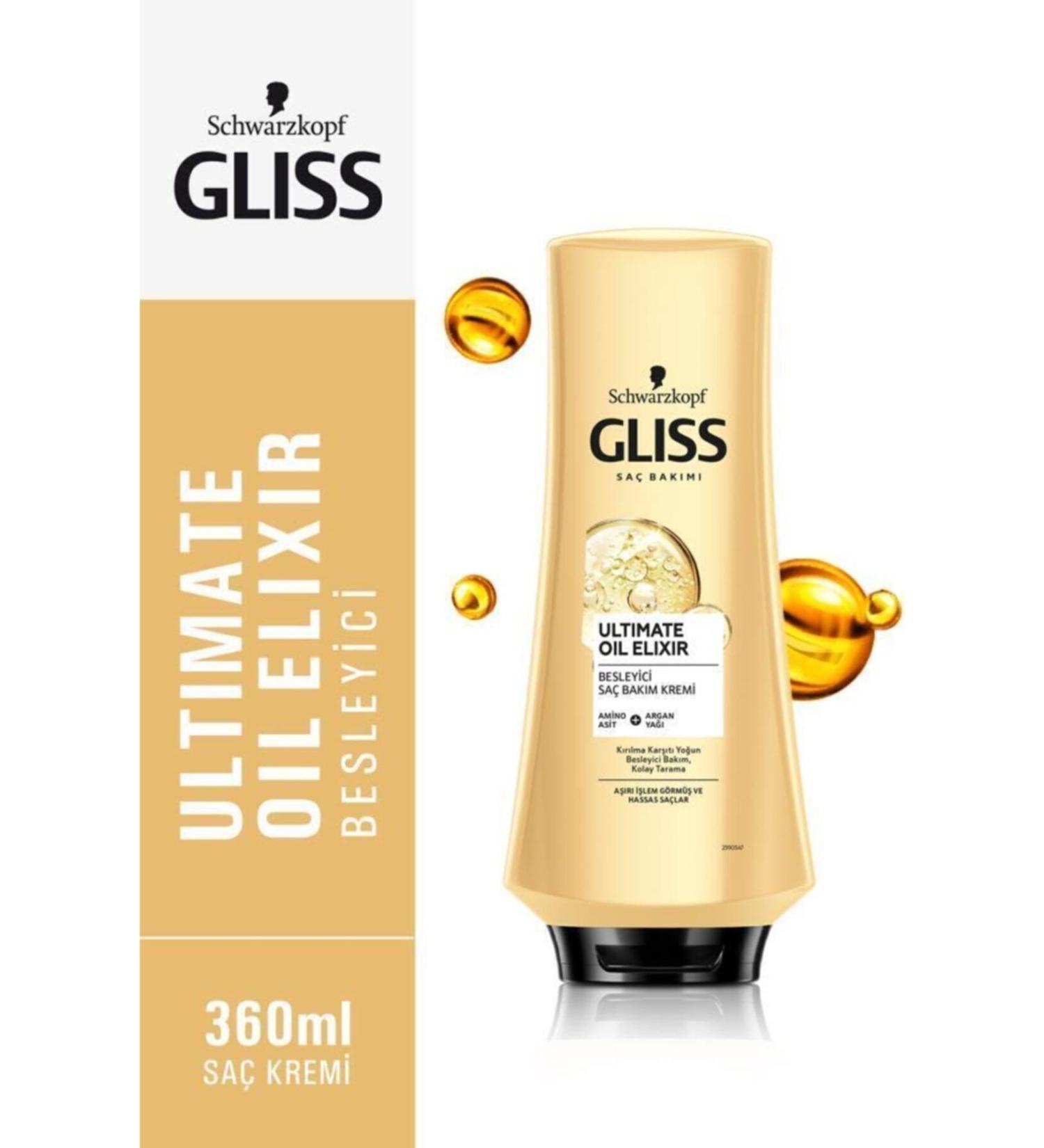 Gliss Ultimate Oil Elixir Nourishing Hair Care Cream - With Amino Acids and Argan Oil 360 ml - Buy Online on GoSupps.com