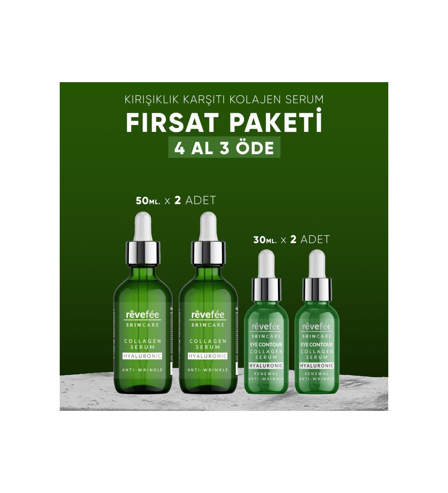 Revefee 4-Piece Anti-Wrinkle Serum-Botox Effect - Collagen - Hyaluronic Acid -collagen - Buy Online on GoSupps.com