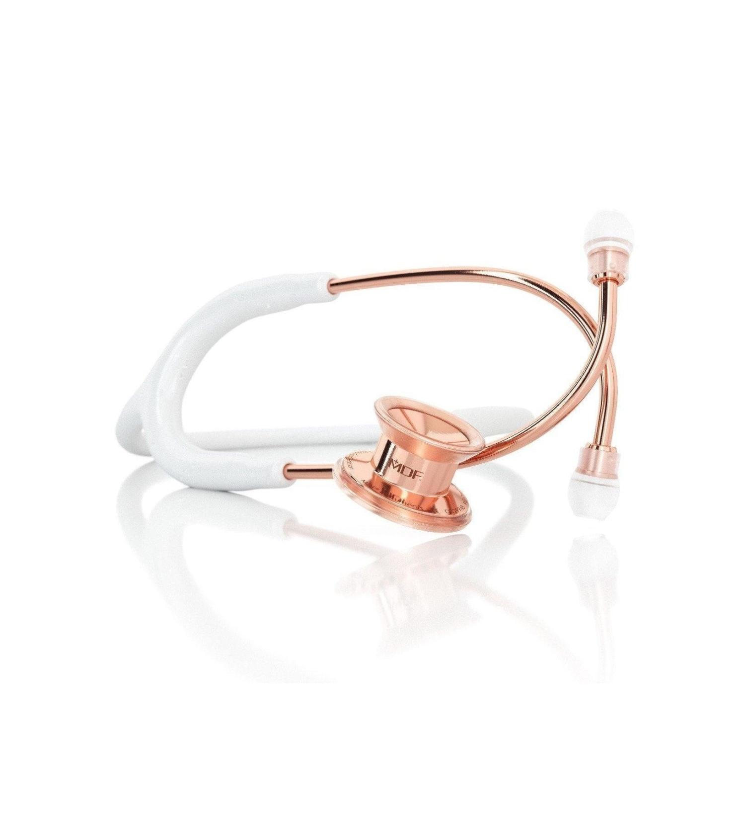 MDF Instruments Md One Stainless Steel Pediatric Stethoscope - White/rose Gold