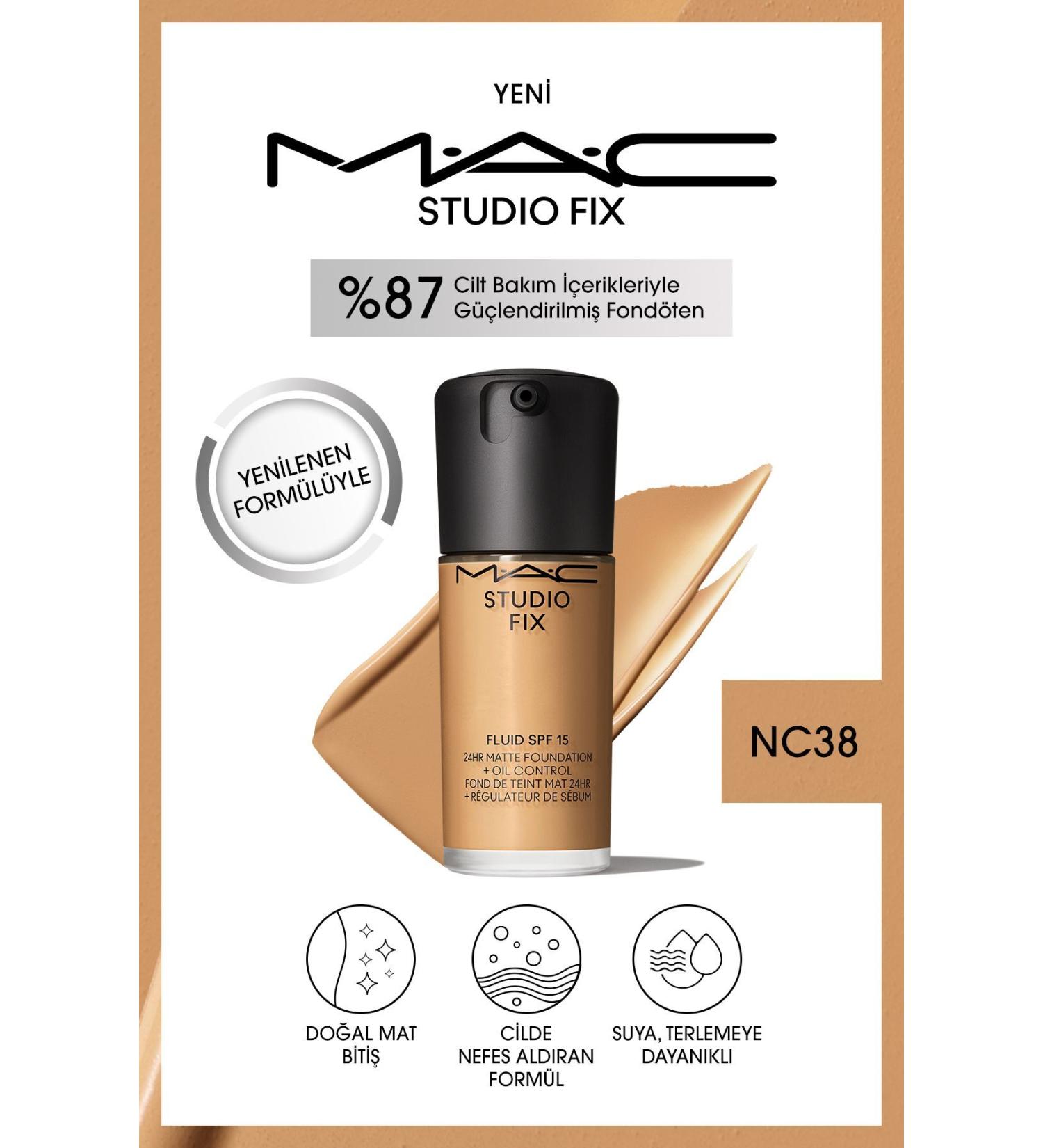 Mac STUDIO FIX FLUID SPF 15 MATTE FOUNDATION-NC38 30 ML DEMBA5783