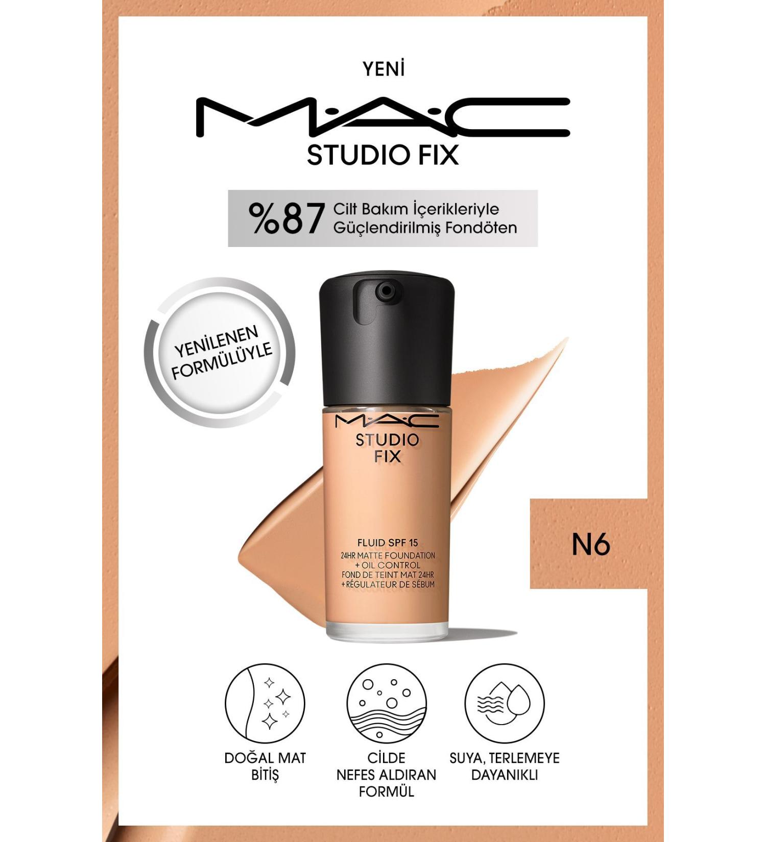Mac STUDIO FIX FLUID SPF 15 MATTE FOUNDATION-N 6 30 ML DEMBA5759